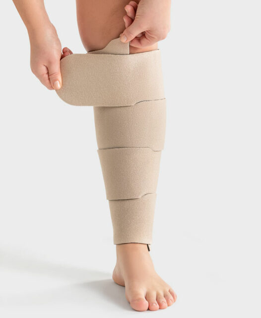 Beinsegment beim Compression Wrap für den Unterschenkel